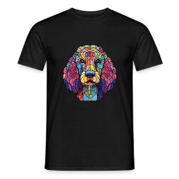 Schnurpudel-Hunderasse Aquarell-Illustration - Männer T-Shirt - Schwarz - Vorne - AI Model Male 178 light (178cm)