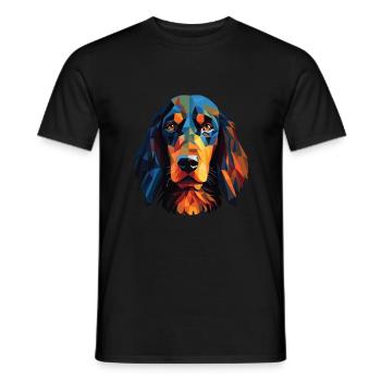 Gordon Setter chien race Illustration à l’aquarelle - T-shirt homme - noir - Devant - AI Model Male 178 light (178cm)