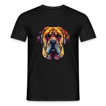 Englische Doggen-Hunderasse Aquarell-Illustration - Männer T-Shirt - Schwarz - Vorne - AI Model Male 178 light (178cm)
