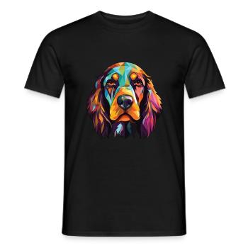 Deutsche Spaniel Hunderasse Aquarell Illustration - Männer T-Shirt - Schwarz - Vorne - AI Model Male 178 light (178cm)