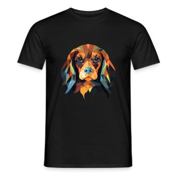 Anglais Toy Spaniel chien race aquarelle colorée - T-shirt homme - noir - Devant - AI Model Male 178 light (178cm)