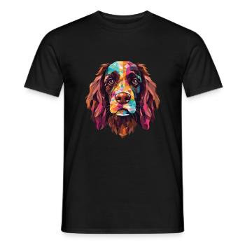Französische Spaniel-Hunderasse Aquarell-Illustration - Männer T-Shirt - Schwarz - Vorne - AI Model Male 178 light (178cm)