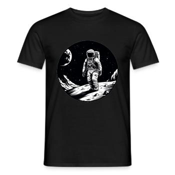 Lune des astronautes - T-shirt homme - noir - Devant - AI Model Male 178 light (178cm)
