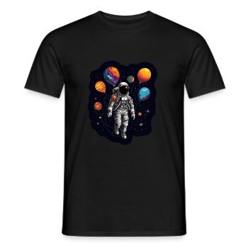 Lune des astronautes - T-shirt homme - noir - Devant - AI Model Male 178 light (178cm)