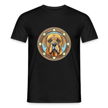Boerboel Dog Breed Watercolor Glass Illustration - Men's T-Shirt - black - Front - AI Model Male 178 light (178cm)