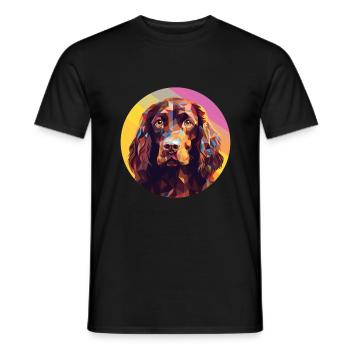 Boykin Spaniel chien race aquarelle Illustration - T-shirt homme - noir - Devant - AI Model Male 178 light (178cm)