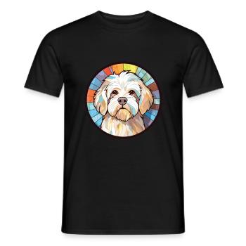 Bouledogue Français chien race aquarelle Illustration - T-shirt homme - noir - Devant - AI Model Male 178 light (178cm)