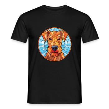 Illustration aquarelle de race de chien Terrier irlandais - T-shirt homme - noir - Devant - AI Model Male 178 light (178cm)