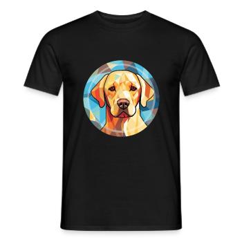 Labrador Retriever Hund Rasse buntes Aquarell - Männer T-Shirt - Schwarz - Vorne - AI Model Male 178 light (178cm)