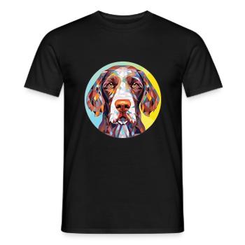Deutsch Kurzhaar Vorstehhund Rasse Aquarell - Männer T-Shirt - Schwarz - Vorne - AI Model Male 178 light (178cm)