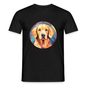 Deutsche Spitz Hunderasse Aquarell Illustration - Männer T-Shirt - Schwarz - Vorne - AI Model Male 178 light (178cm)