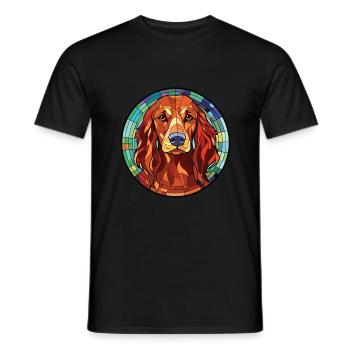 Irischer Setter Hund Rasse Aquarell Illustration - Männer T-Shirt - Schwarz - Vorne - AI Model Male 178 light (178cm)