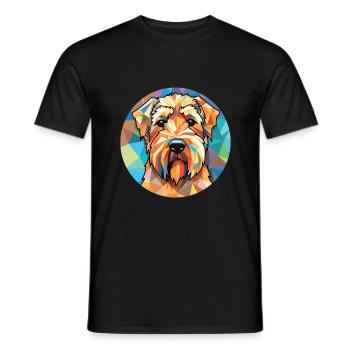 Soft Coated Wheaten Terrier Dog Breed Watercolor - Men's T-Shirt - black - Front - AI Model Male 178 light (178cm)