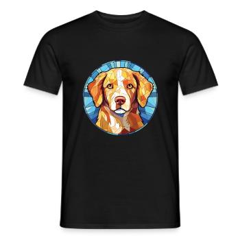 Nouvelle-Écosse canard Tolling Retriever chien aquarelle - T-shirt homme - noir - Devant - AI Model Male 178 light (178cm)