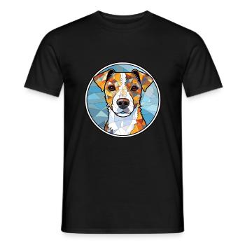 Parson Russell Terrier Hunderasse Aquarellglas - Männer T-Shirt - Schwarz - Vorne - AI Model Male 178 light (178cm)