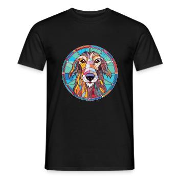 Scottish Deerhound Dog Breed Colorful Watercolor - Men's T-Shirt - black - Front - AI Model Male 178 light (178cm)