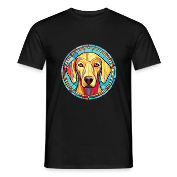 Sloughi Hunderasse bunte Aquarell-Illustration - Männer T-Shirt - Schwarz - Vorne - AI Model Male 178 light (178cm)