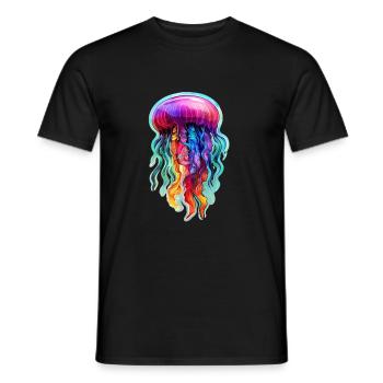 Bunte Qualle - Männer T-Shirt - Schwarz - Vorne - AI Model Male 178 light (178cm)