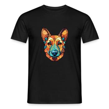 Georgischer Schäferhund Rasse buntes Aquarell - Männer T-Shirt - Schwarz - Vorne - AI Model Male 178 light (178cm)