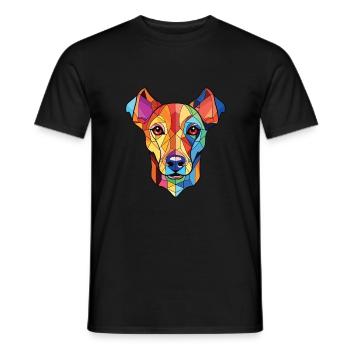 Drever Dog Breed Bunte Aquarell-Illustration - Männer T-Shirt - Schwarz - Vorne - AI Model Male 178 light (178cm)