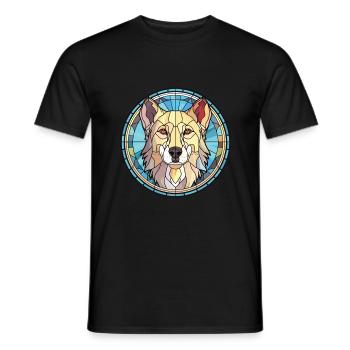 Anatolian Shephard Dog Breed Colorful Watercolor - Men's T-Shirt - black - Front - AI Model Male 178 light (178cm)