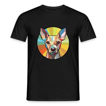 American Terrier sans poils chien race aquarelle - T-shirt homme - noir - Devant - AI Model Male 178 light (178cm)