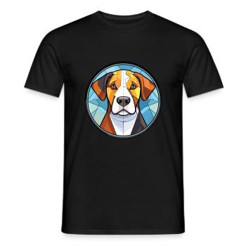 Appenzeller Sennenhund Dog Breed Watercolor Glass - Men's T-Shirt - black - Front - AI Model Male 178 light (178cm)