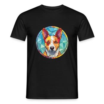 Australian Stumpy Tail Cattle Dog Breed Watercolor - Men's T-Shirt - black - Front - AI Model Male 178 light (178cm)