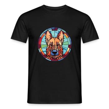 Belgian Shepherd Tervuren Dog Breed Watercolor - Men's T-Shirt - black - Front - AI Model Male 178 light (178cm)