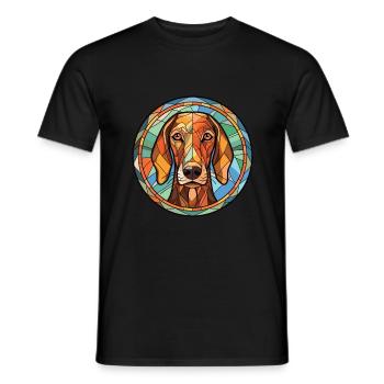 Chien courant andalou race chien aquarelle Illustration - T-shirt homme - noir - Devant - AI Model Male 178 light (178cm)