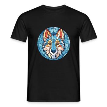 Tchécoslovaque, chien-loup, chien, race, aquarelle colorée - T-shirt homme - noir - Devant - AI Model Male 178 light (178cm)