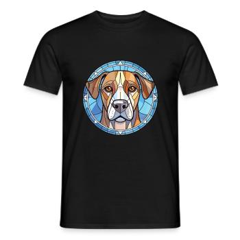 Bleu De Gascogne Grand Dog Rasse Aquarellglas - Männer T-Shirt - Schwarz - Vorne - AI Model Male 178 light (178cm)