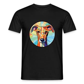 Galgo Español Hunderasse Aquarell Illustration - Männer T-Shirt - Schwarz - Vorne - AI Model Male 178 light (178cm)