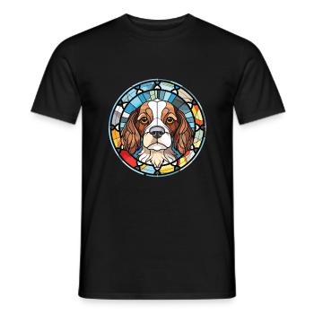 Grand Anglo Français Blanc Et Noir Chien Aquarelle - T-shirt homme - noir - Devant - AI Model Male 178 light (178cm)