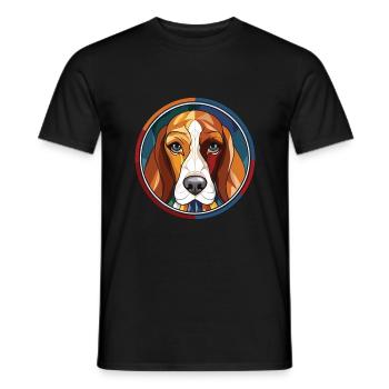 Grand Anglo Francais Tricolore Dog Watercolor - Men's T-Shirt - black - Front - AI Model Male 178 light (178cm)