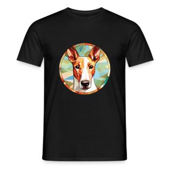 Ibizan Hound Dog Breed Watercolor Illustration - Men's T-Shirt - black - Front - AI Model Male 178 light (178cm)