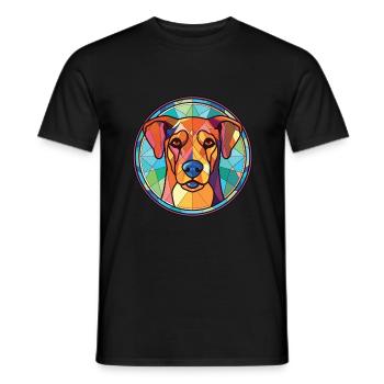Hygenhund chien race aquarelle verre Illustration - T-shirt homme - noir - Devant - AI Model Male 178 light (178cm)