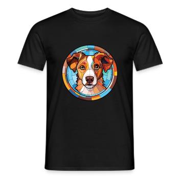 Koolie chien race coloré aquarelle Illustration - T-shirt homme - noir - Devant - AI Model Male 178 light (178cm)
