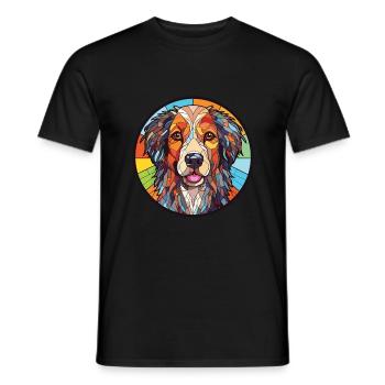 Kuchi Afghan Shepard chien race aquarelle colorée - T-shirt homme - noir - Devant - AI Model Male 178 light (178cm)