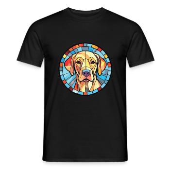 Labrador Hunderasse Aquarell Glas Illustration - Männer T-Shirt - Schwarz - Vorne - AI Model Male 178 light (178cm)