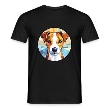 Parson Russell Terrier Hunderasse Aquarellglas - Männer T-Shirt - Schwarz - Vorne - AI Model Male 178 light (178cm)