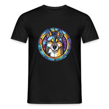 Siberian Husky Hunderasse Aquarell Illustration - Männer T-Shirt - Schwarz - Vorne - AI Model Male 178 light (178cm)
