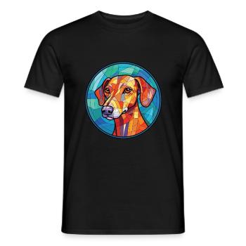 Sloughi Hunderasse bunte Aquarell-Illustration - Männer T-Shirt - Schwarz - Vorne - AI Model Male 178 light (178cm)