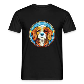 Smalandsstovare Hunderasse Aquarell Illustration - Männer T-Shirt - Schwarz - Vorne - AI Model Male 178 light (178cm)