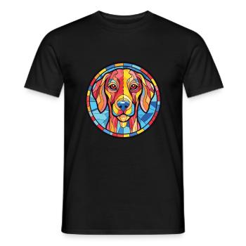 Rajapalayam Hunderasse Aquarell Illustration - Männer T-Shirt - Schwarz - Vorne - AI Model Male 178 light (178cm)