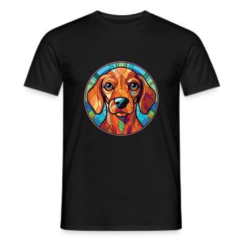 Slovensky Cuvac race chien aquarelle Illustration - T-shirt homme - noir - Devant - AI Model Male 178 light (178cm)