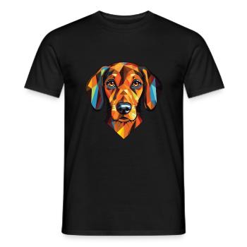 Istrian Coarse Haired Hound Dog Breed Watercolor - Men's T-Shirt - black - Front - AI Model Male 178 light (178cm)