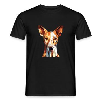 Ibizan Hound Dog Breed Watercolor Illustration - Men's T-Shirt - black - Front - AI Model Male 178 light (178cm)