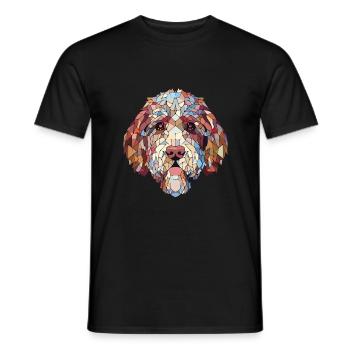 Lagotto Romagnolo Dog Breed Colorful Watercolor - Men's T-Shirt - black - Front - AI Model Male 178 light (178cm)