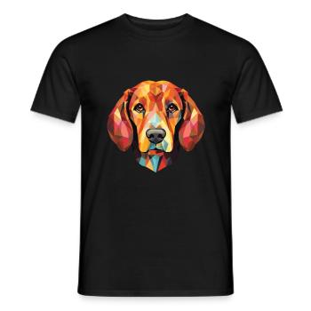 Illustration à l’aquarelle de race de chien de chasse polonais - T-shirt homme - noir - Devant - AI Model Male 178 light (178cm)